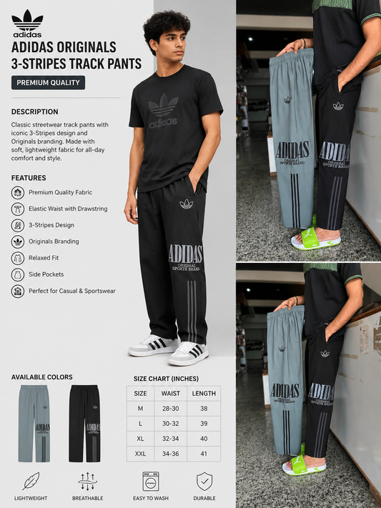 Adidas Originals Black Track Pants for Men – Premium Casual Sports Lower